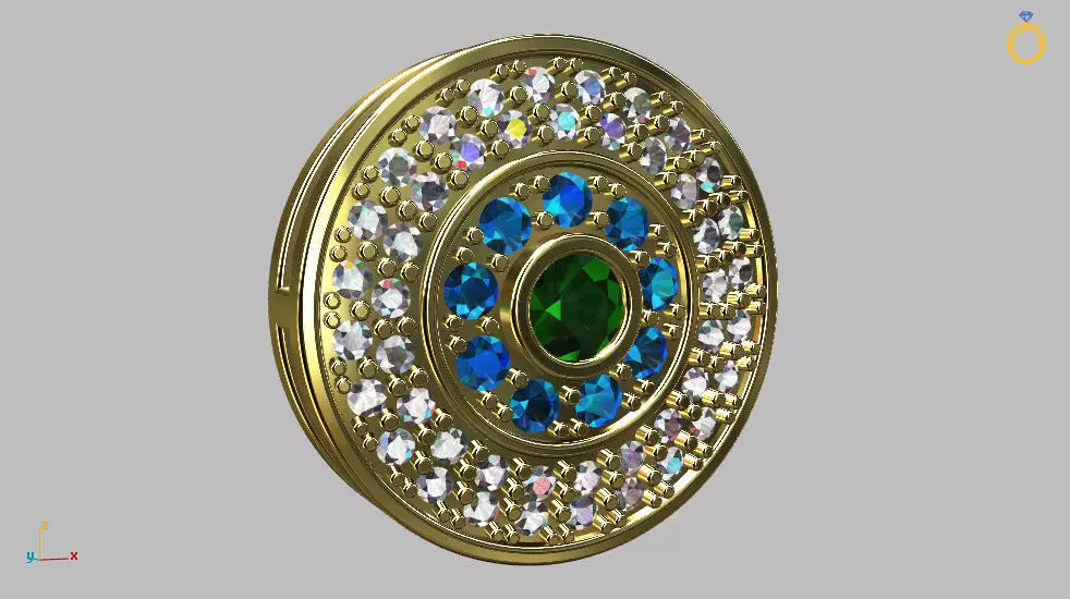 Mandala Diamond Pendant 3D print model