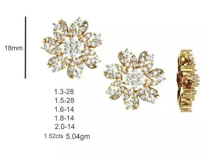  Women Earrings MTL MGX STL OBJ FBX Details 3D print model