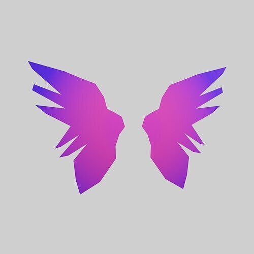 Low Poly Wings v6 003 Low-poly 3D model