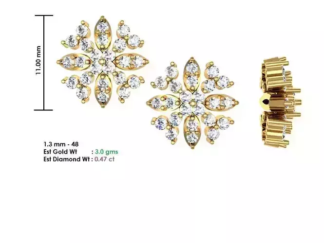  Women Earrings MTL MGX STL OBJ FBX Details 3D print model