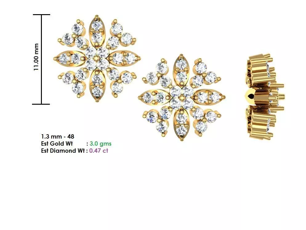 Women Earrings MTL MGX STL OBJ FBX Details 3D print model_0