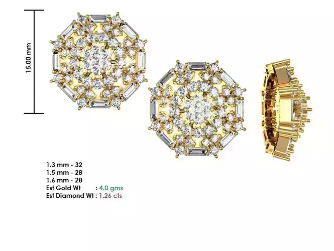  Women Earrings MTL MGX STL OBJ FBX Details 3D print model