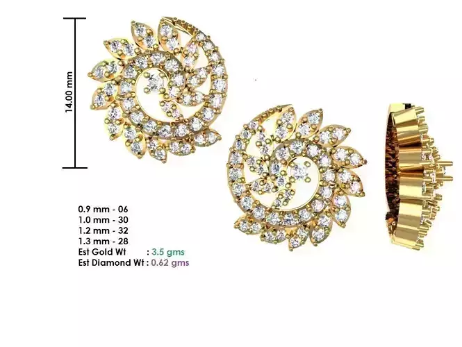  Women Earrings MTL MGX STL OBJ FBX Details 3D print model
