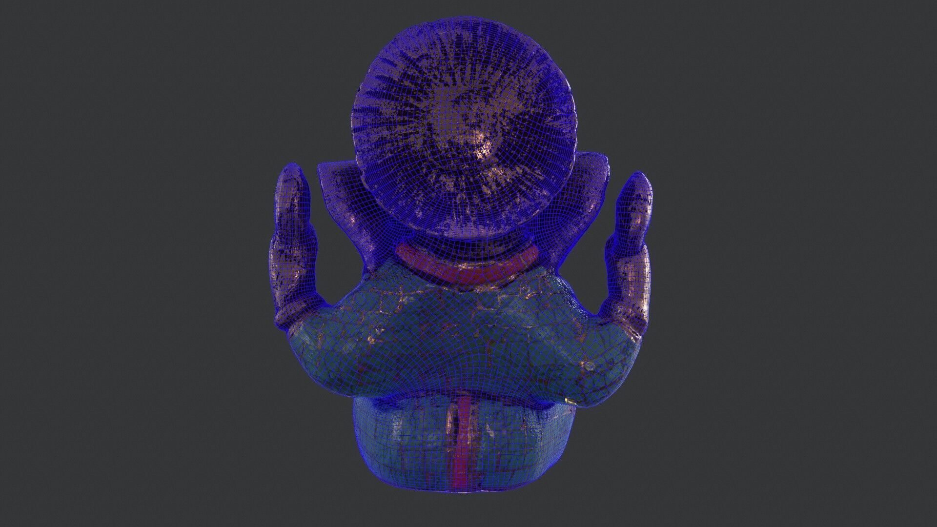 Golden Ganesh Statue 3D model_12