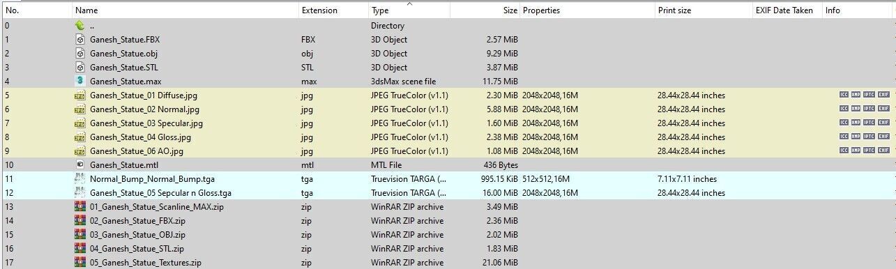 Golden Ganesh Statue 3D model_18