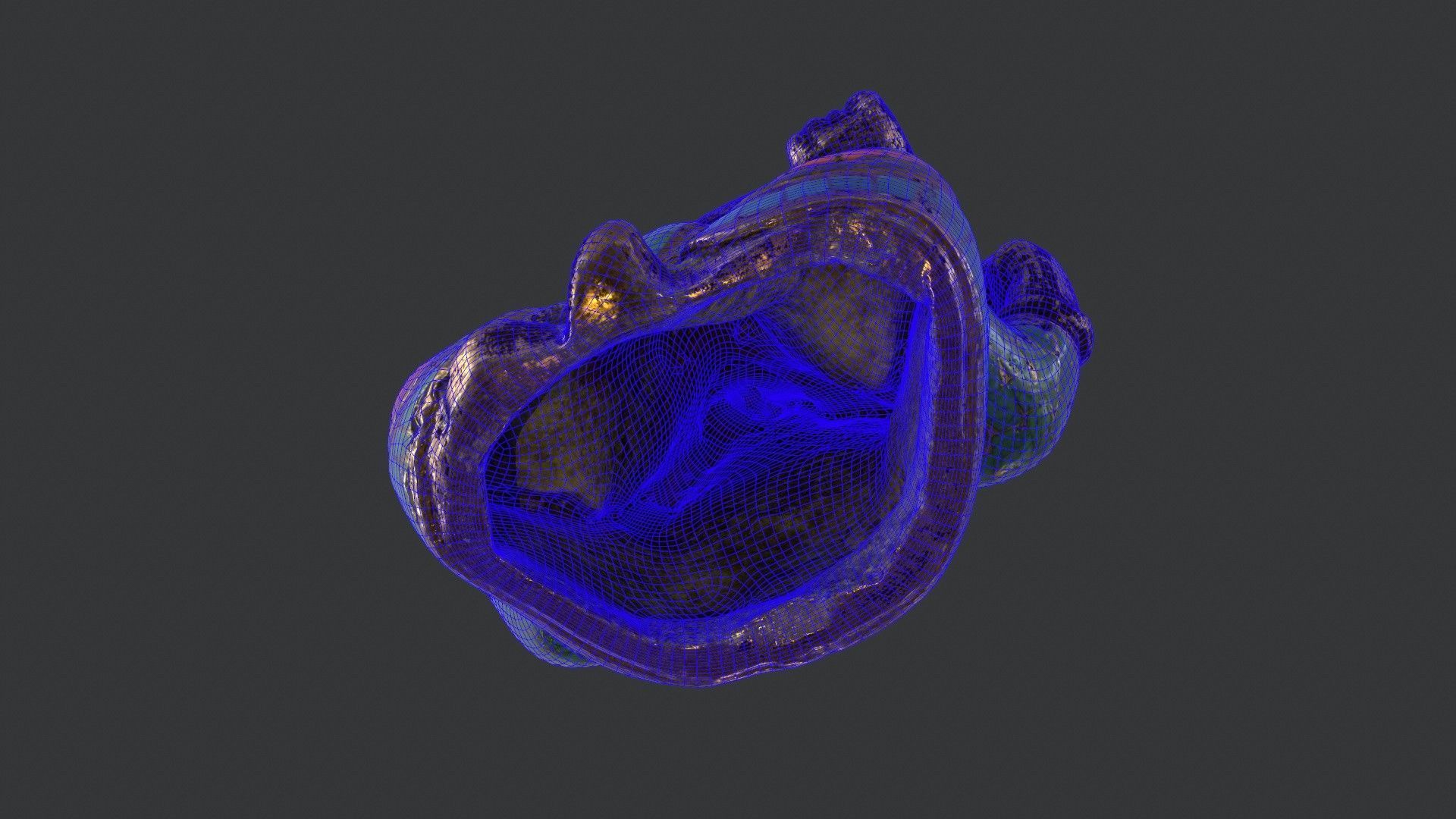 Golden Ganesh Statue 3D model_14