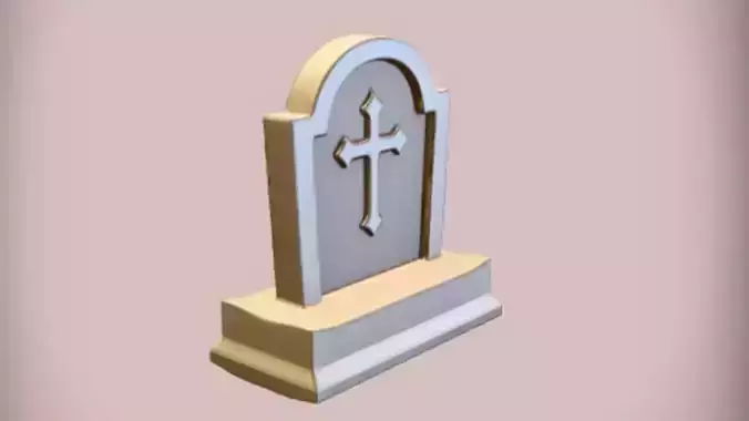 stone tombstone with a cross