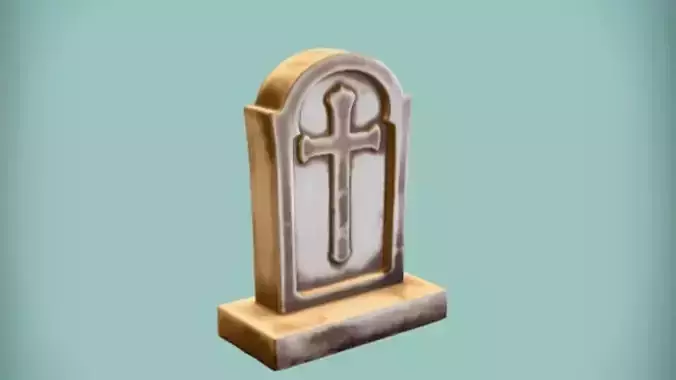 stone grave marker with cross