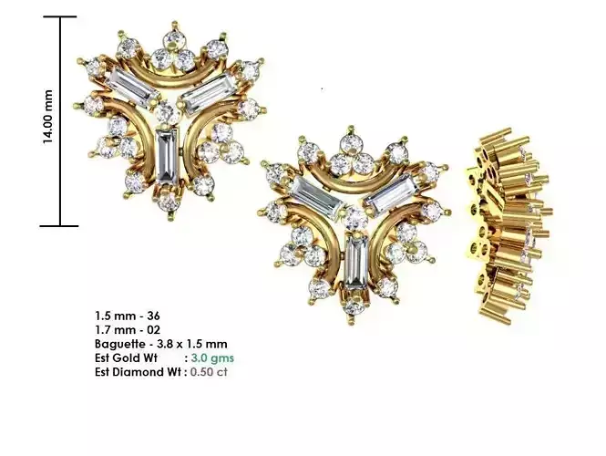  Women Earrings MTL MGX STL OBJ FBX Details 3D print model