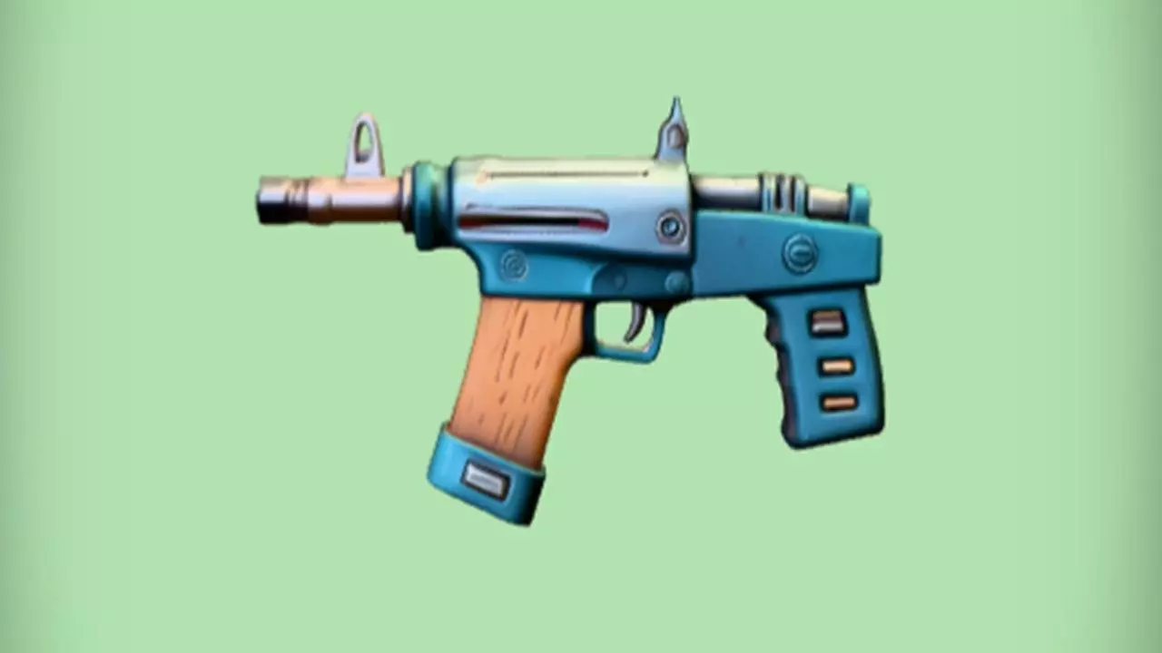 Pistol with wood grip details 3D model_0