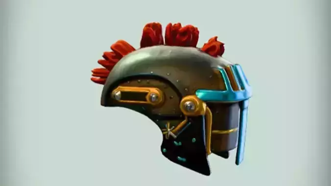 Futuristic combat helmet with mohawk