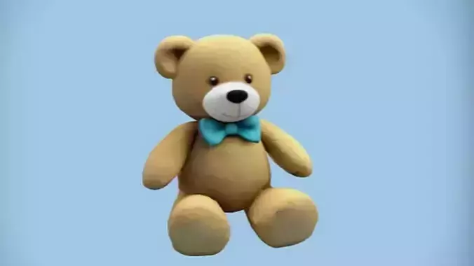 Cute teddy bear with blue bow tie
