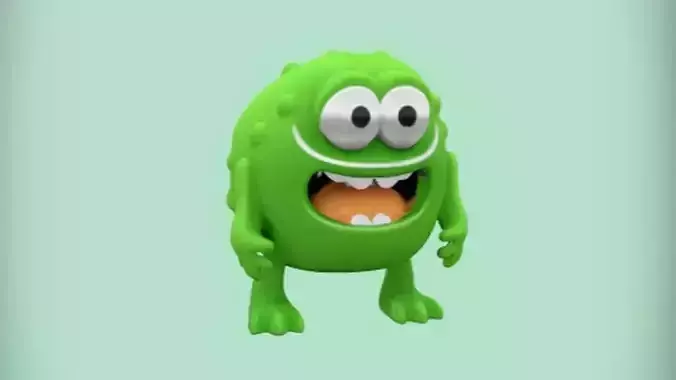 cartoonish green monster