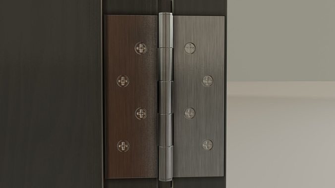 Wooden gray door Low-poly 3D model 5