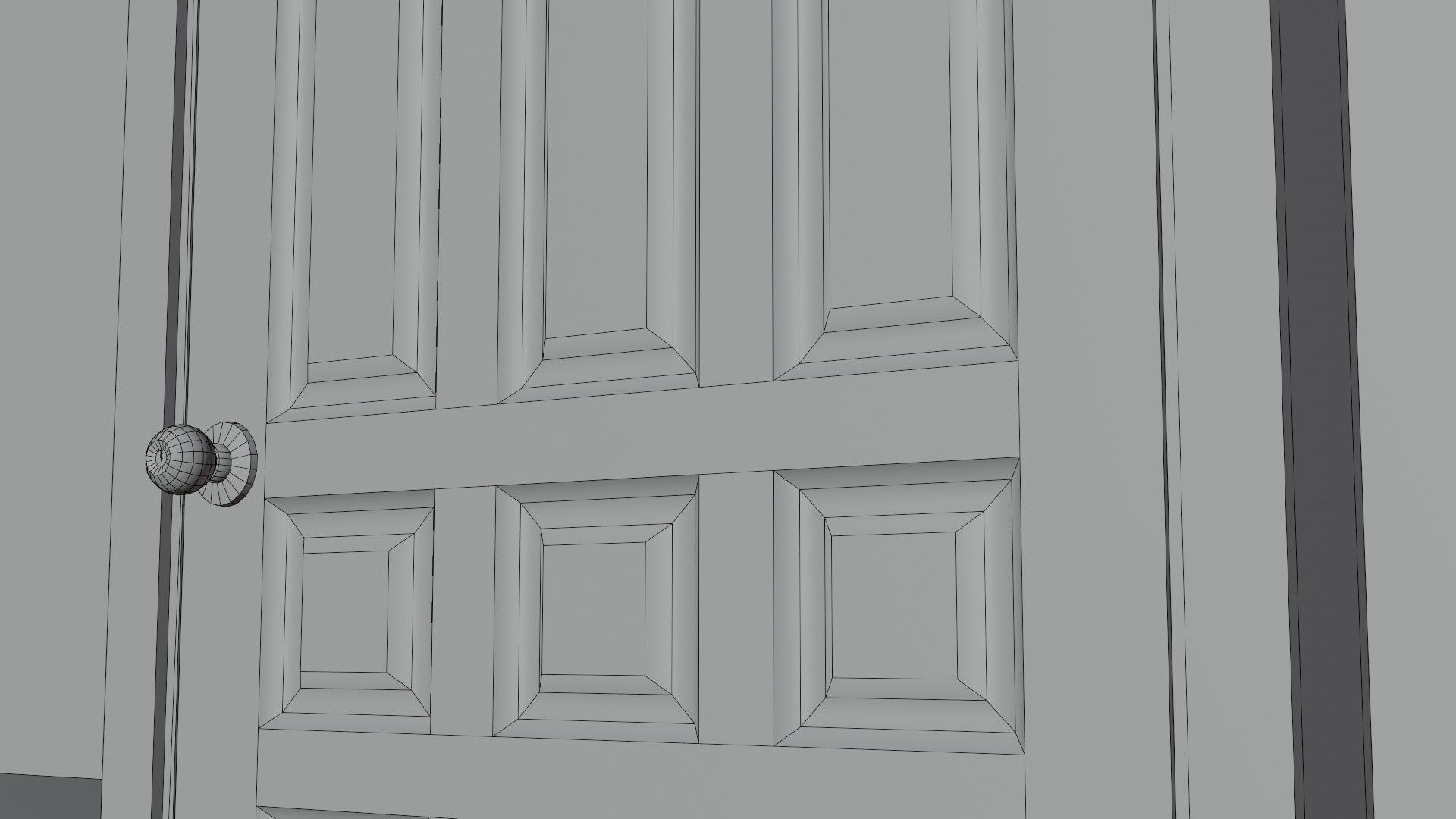 Wooden gray door Free low-poly 3D model_10