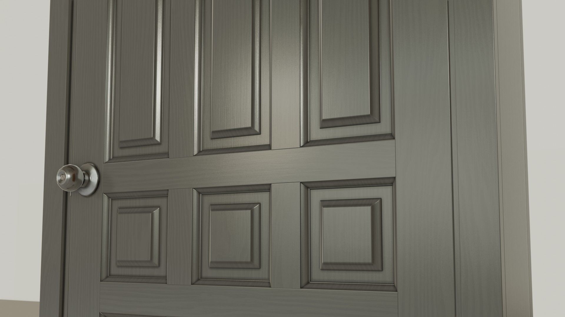 Wooden gray door Free low-poly 3D model_2