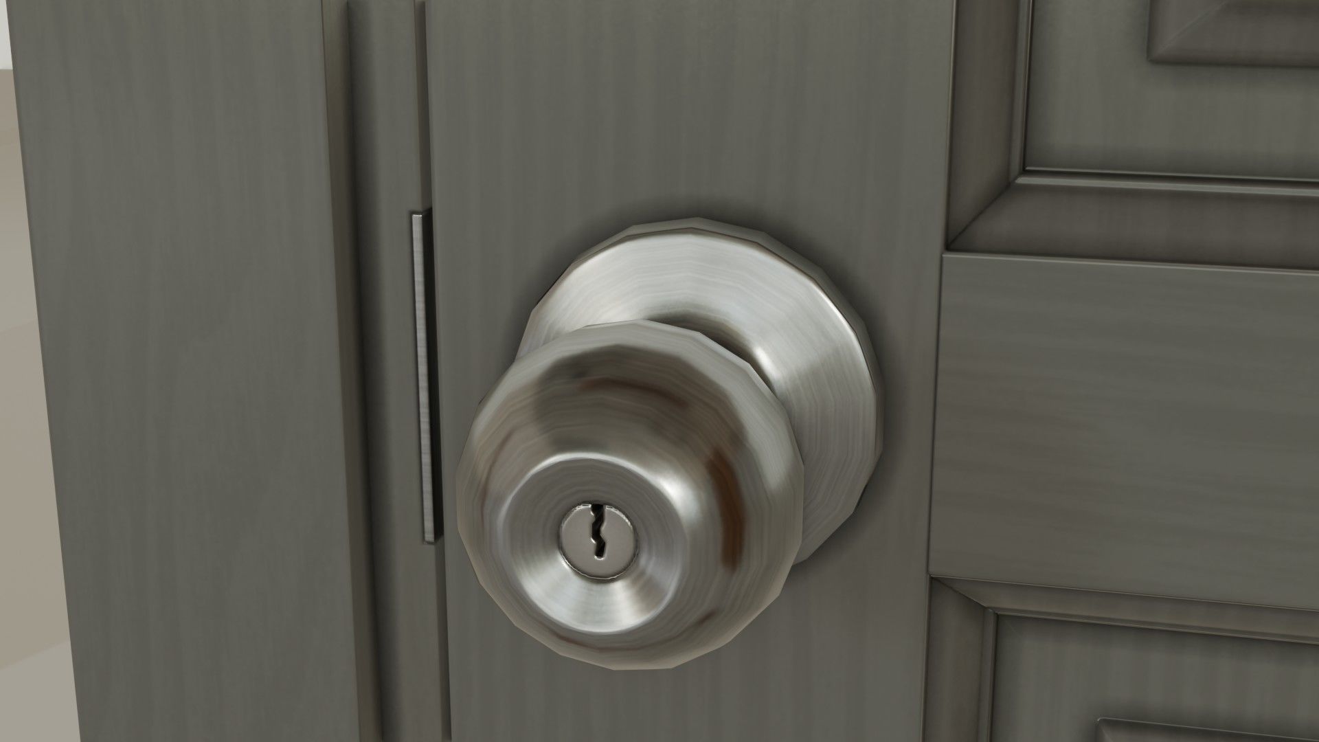 Wooden gray door Free low-poly 3D model_4