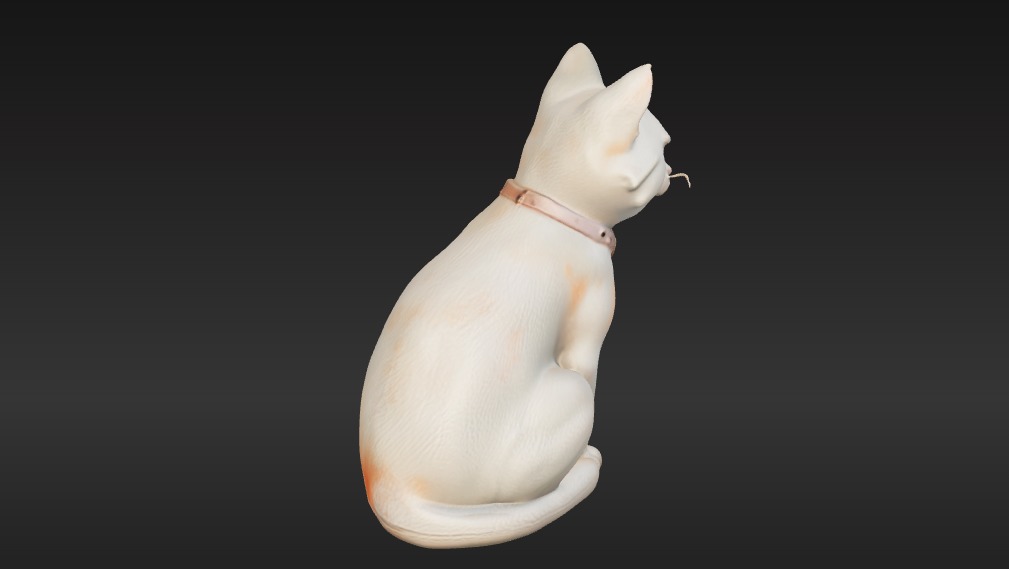 Ancient Cat Statue Low-poly 3D model_4