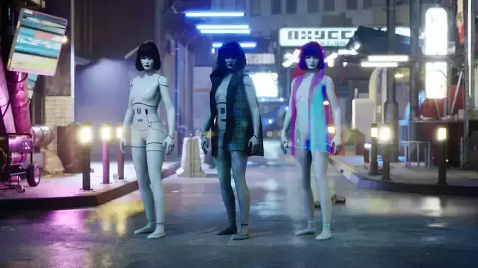 Game-Ready Stylized 3D Character Mechiko Low-poly 3D model