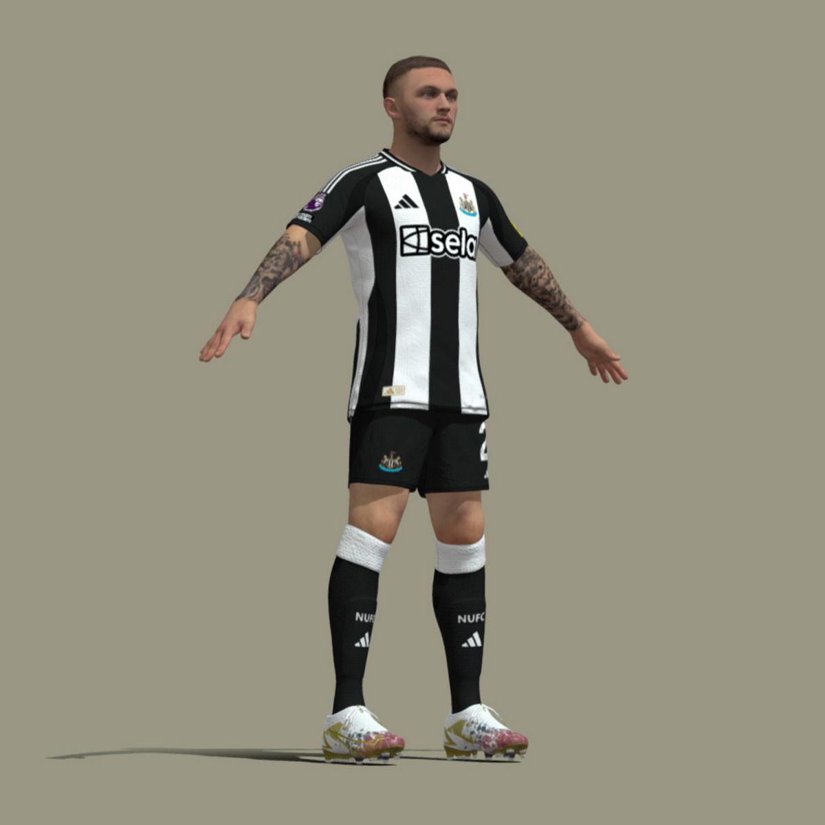 T-Pose Rigged Kieran Trippier Newcastle 24-25 3D model_2