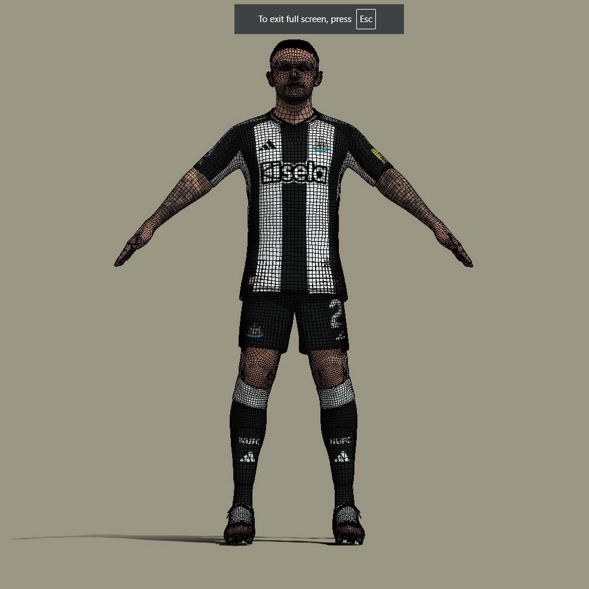 T-Pose Rigged Kieran Trippier Newcastle 24-25 3D model_6