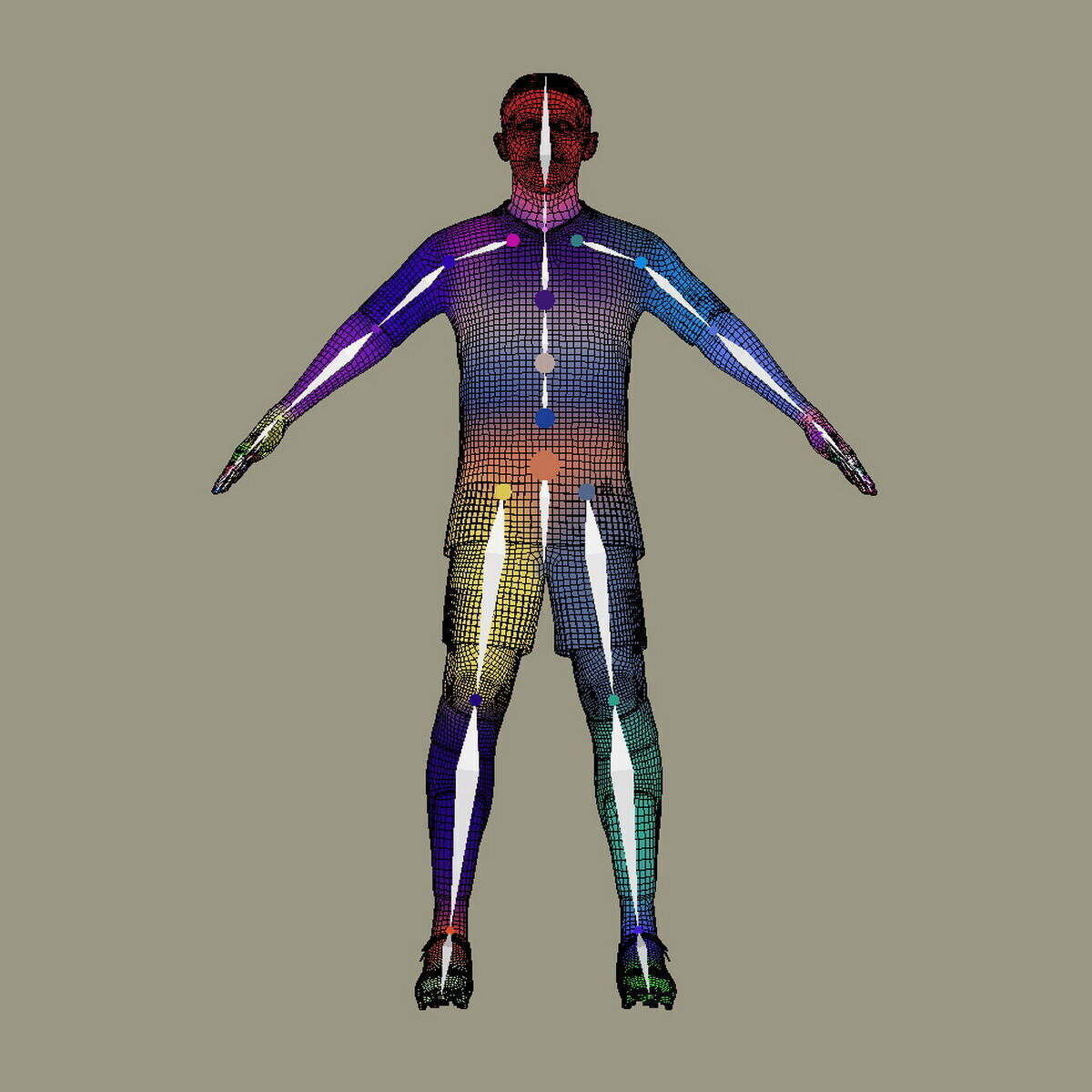 T-Pose Rigged Kieran Trippier Newcastle 24-25 3D model_9