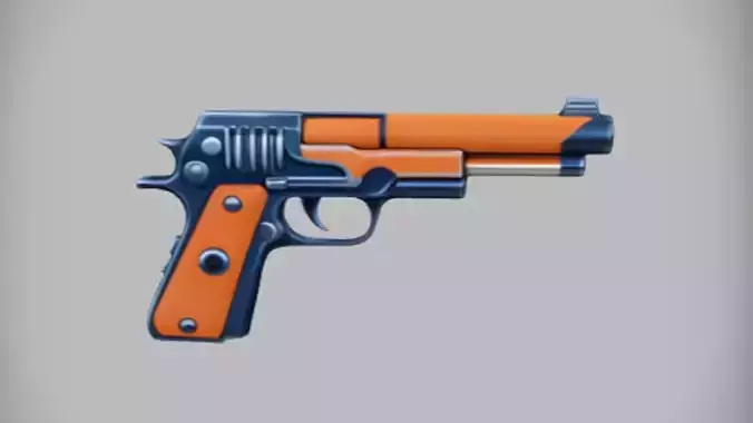 pistol with orange accents