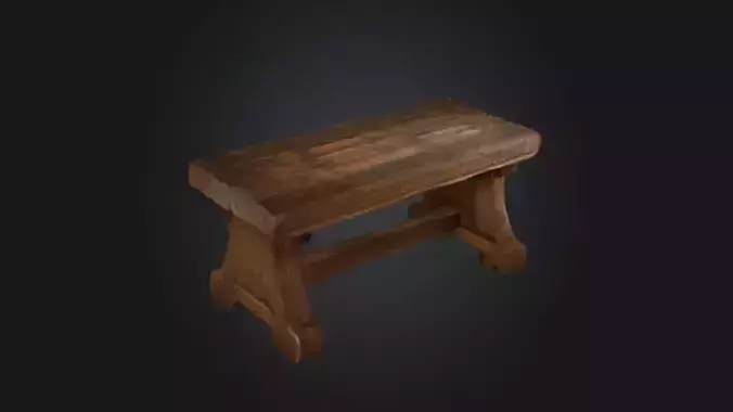 A rough wooden medieval table