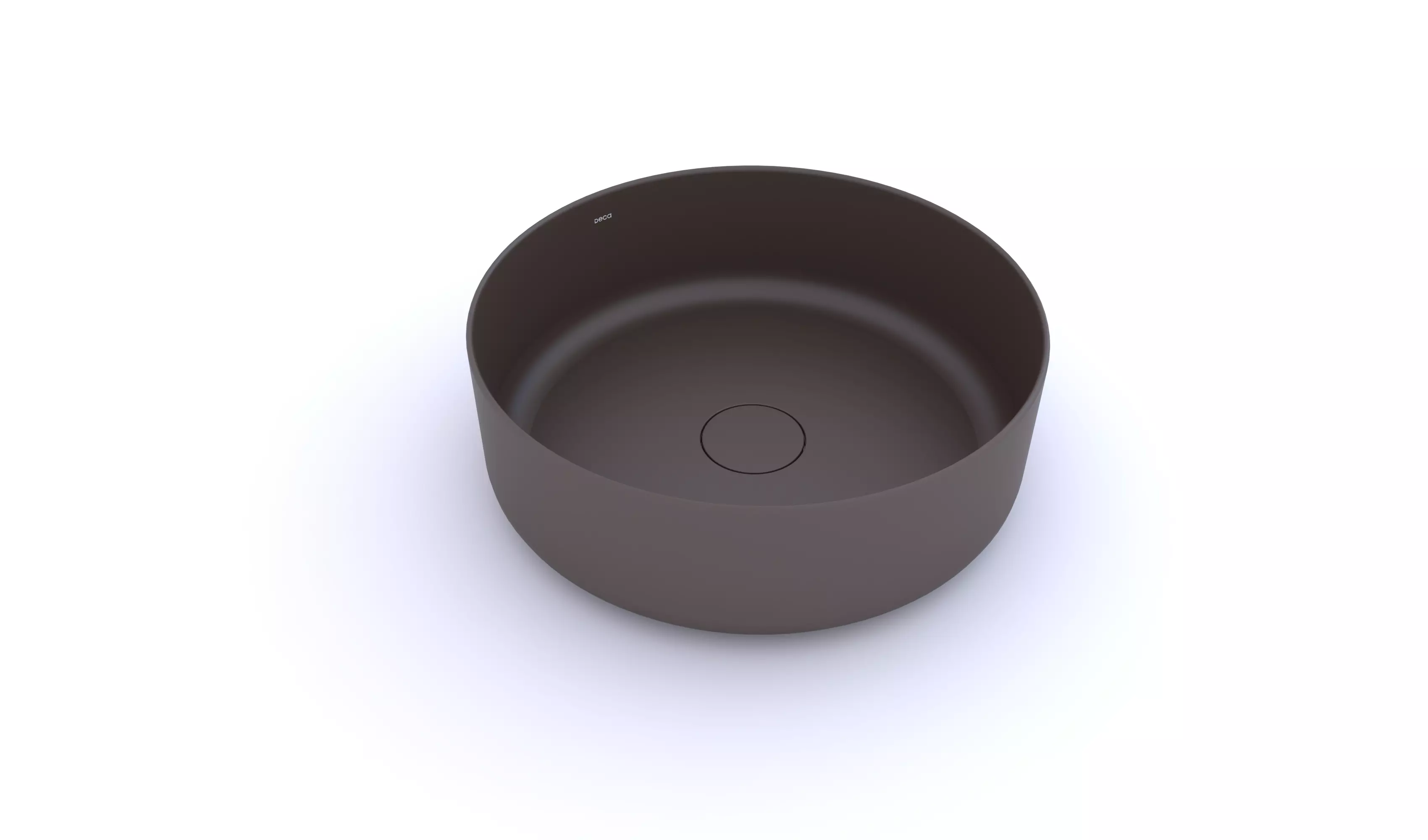 Brown round countertop basin Deca 3D model_0