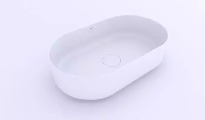 White oval countertop basin Deca 3D model