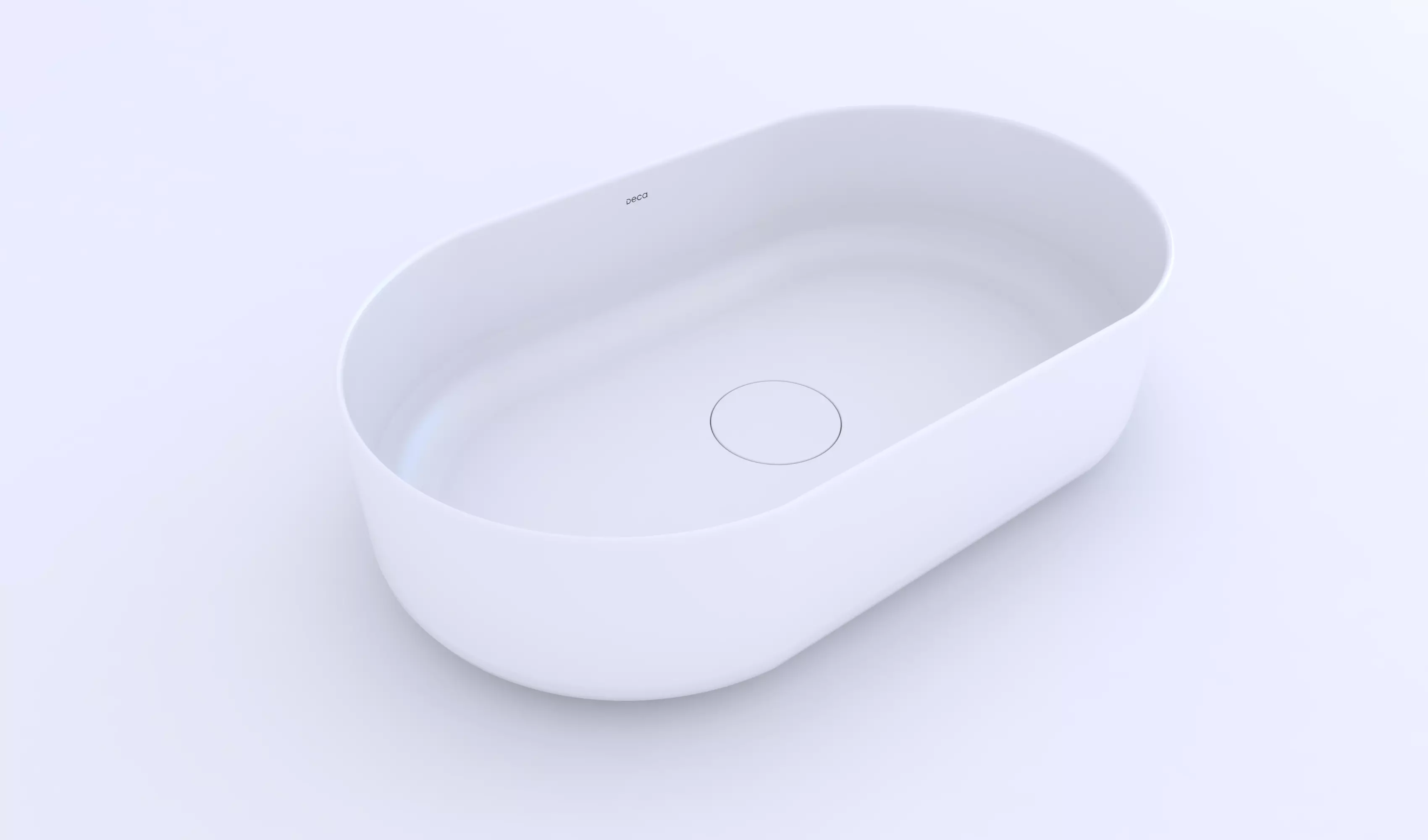 White oval countertop basin Deca 3D model_0