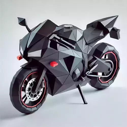 Low-Poly Motorcycle