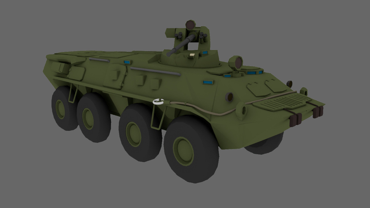 BTR-80A Low-poly 3D model_4