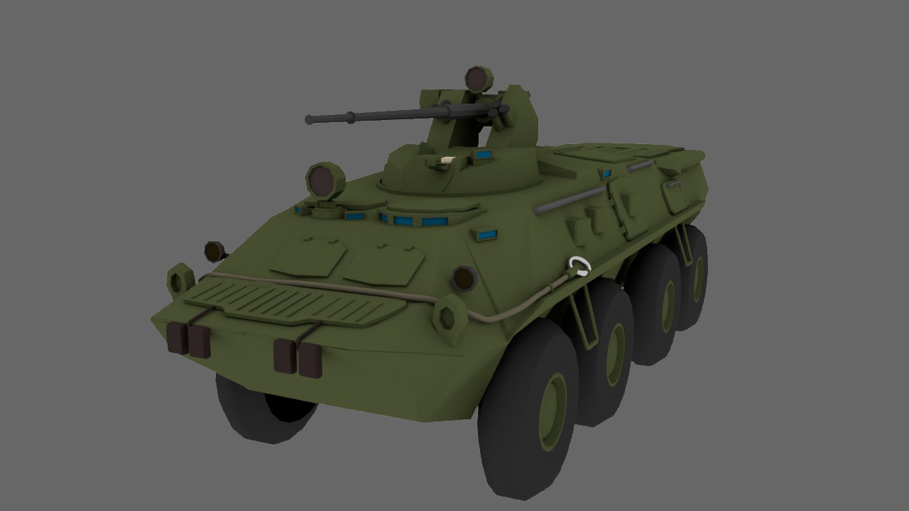 BTR-80A Low-poly 3D model_1