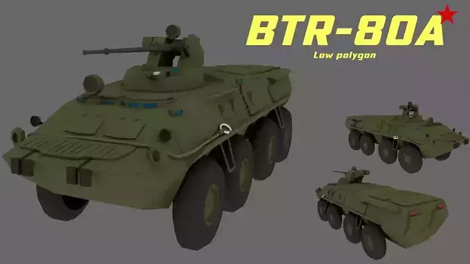 BTR-80A Low-poly 3D model
