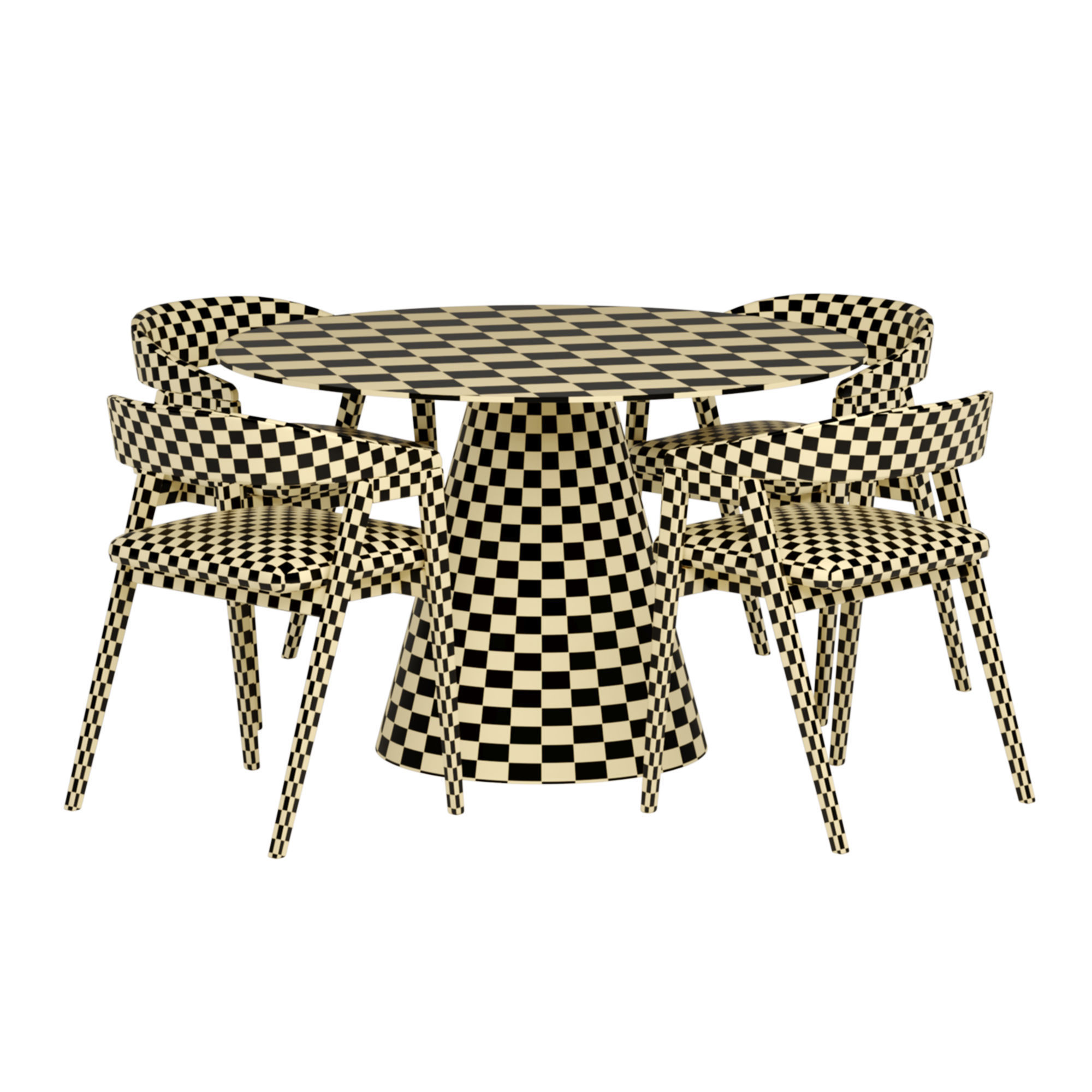 trevor chair with round table 3D model_6