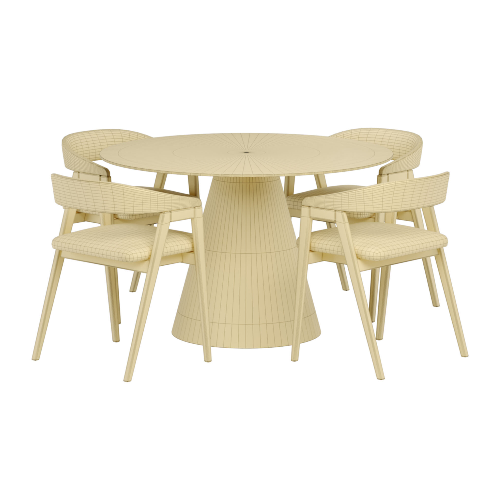 trevor chair with round table 3D model_5