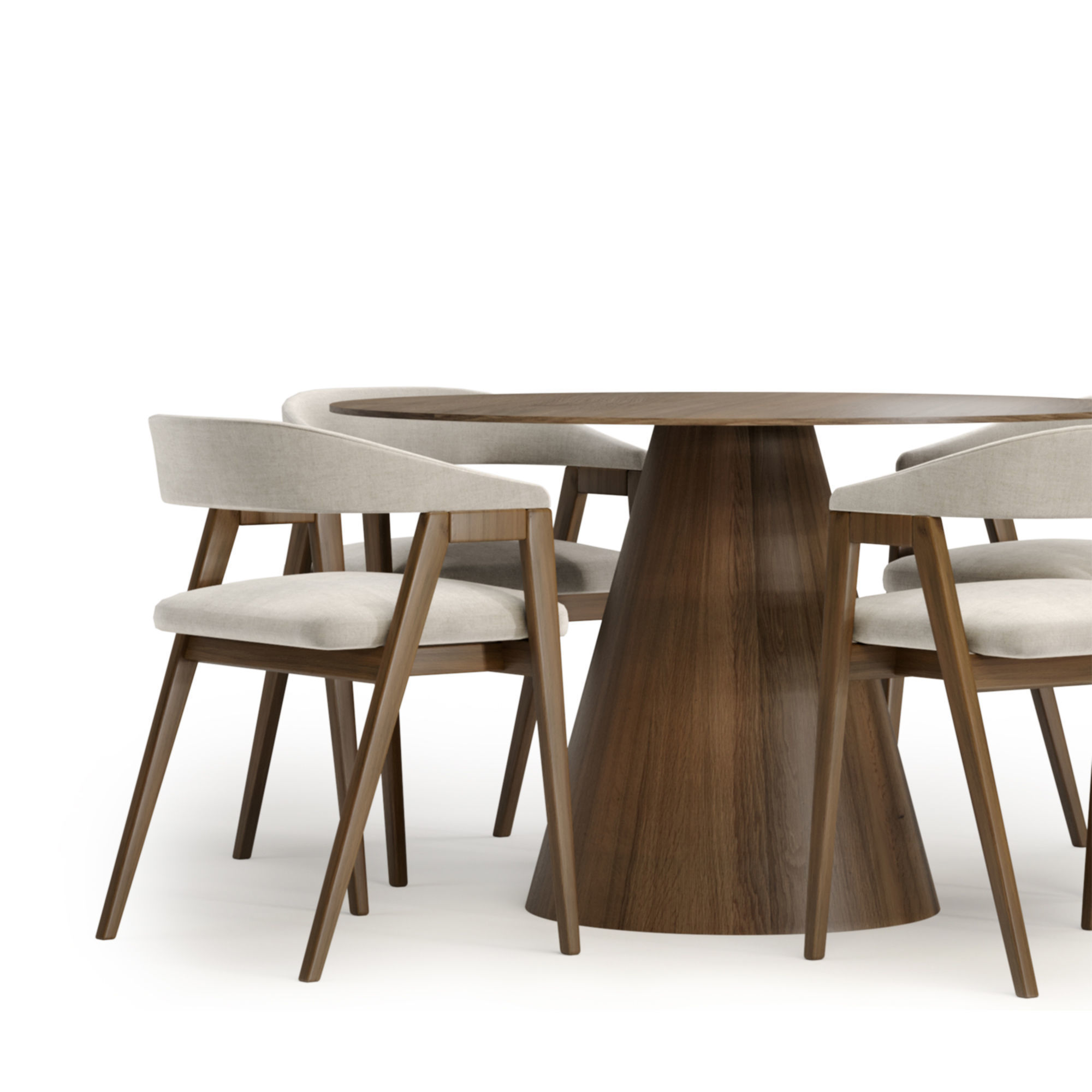 trevor chair with round table 3D model_1