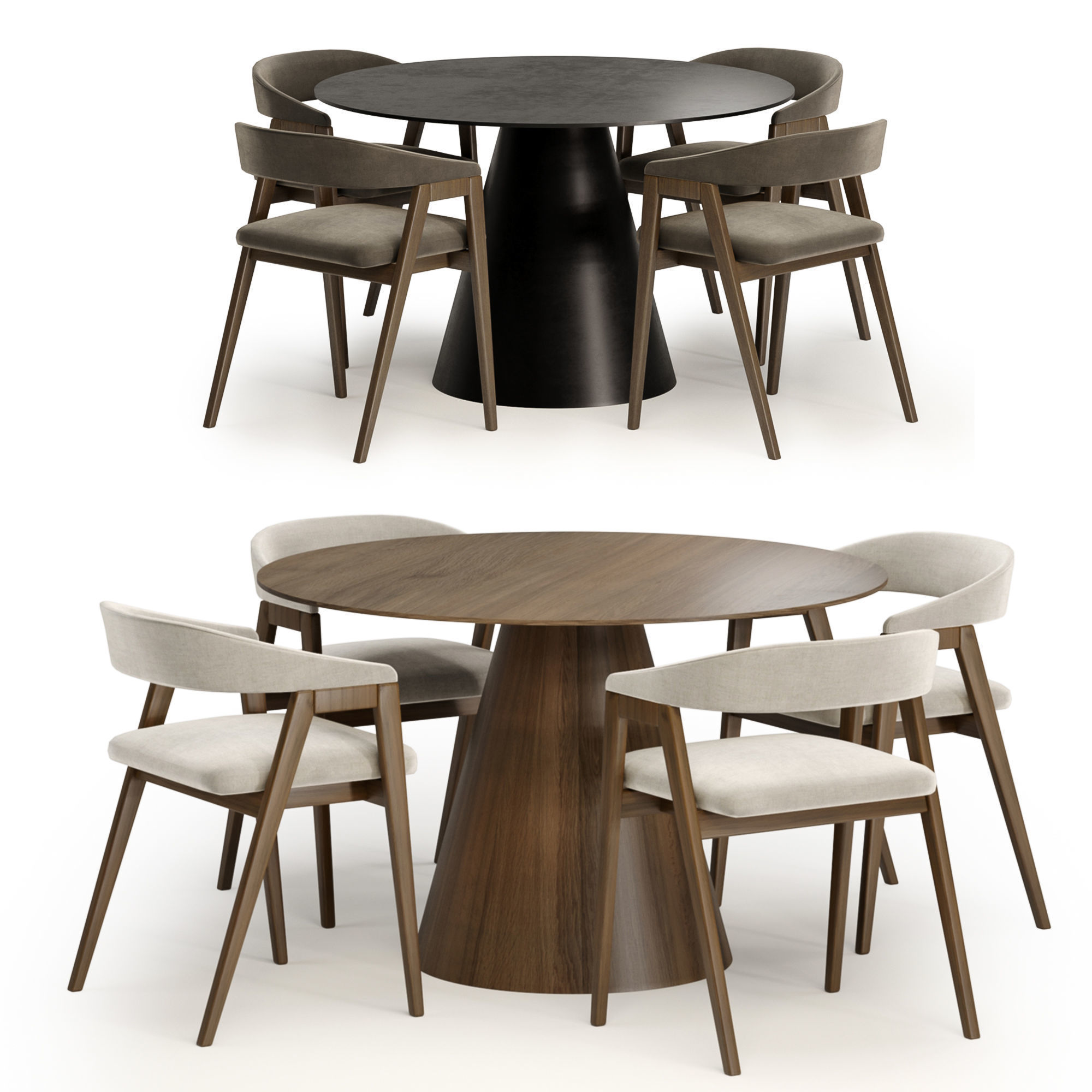 trevor chair with round table 3D model_2