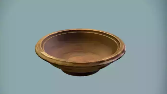 Wooden bowl 3D Game Ready Model