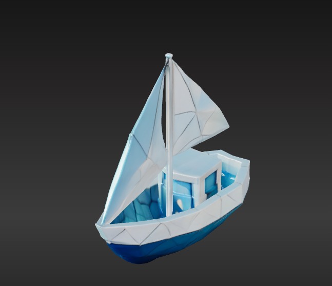 Low-Poly Boat Low-poly 3D model_3