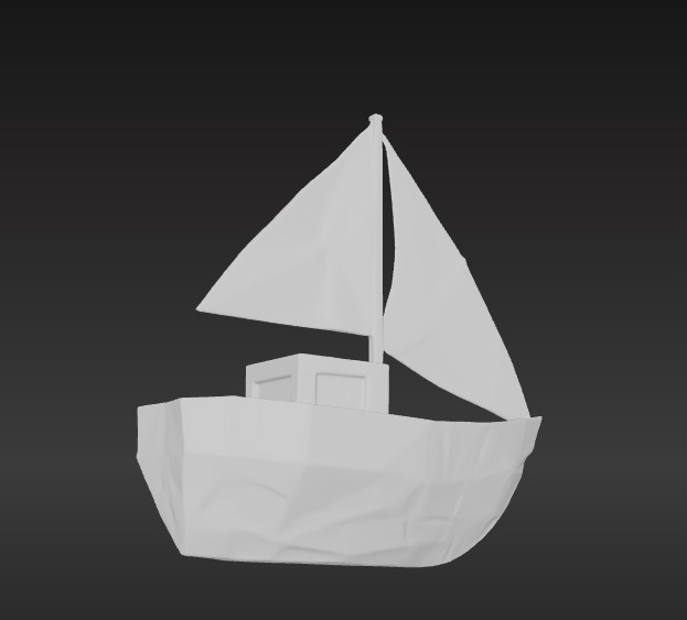 Low-Poly Boat Low-poly 3D model_6