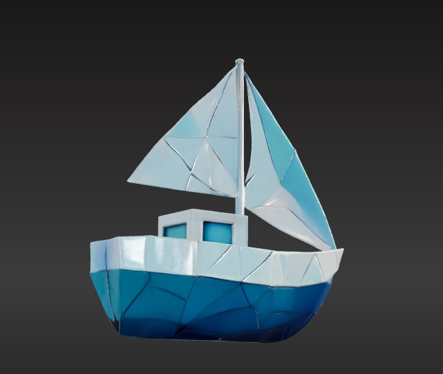 Low-Poly Boat Low-poly 3D model_1