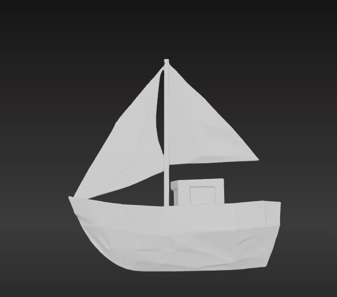 Low-Poly Boat Low-poly 3D model_7