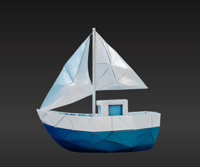 Low-Poly Boat Low-poly 3D model_2