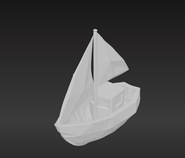 Low-Poly Boat Low-poly 3D model_8