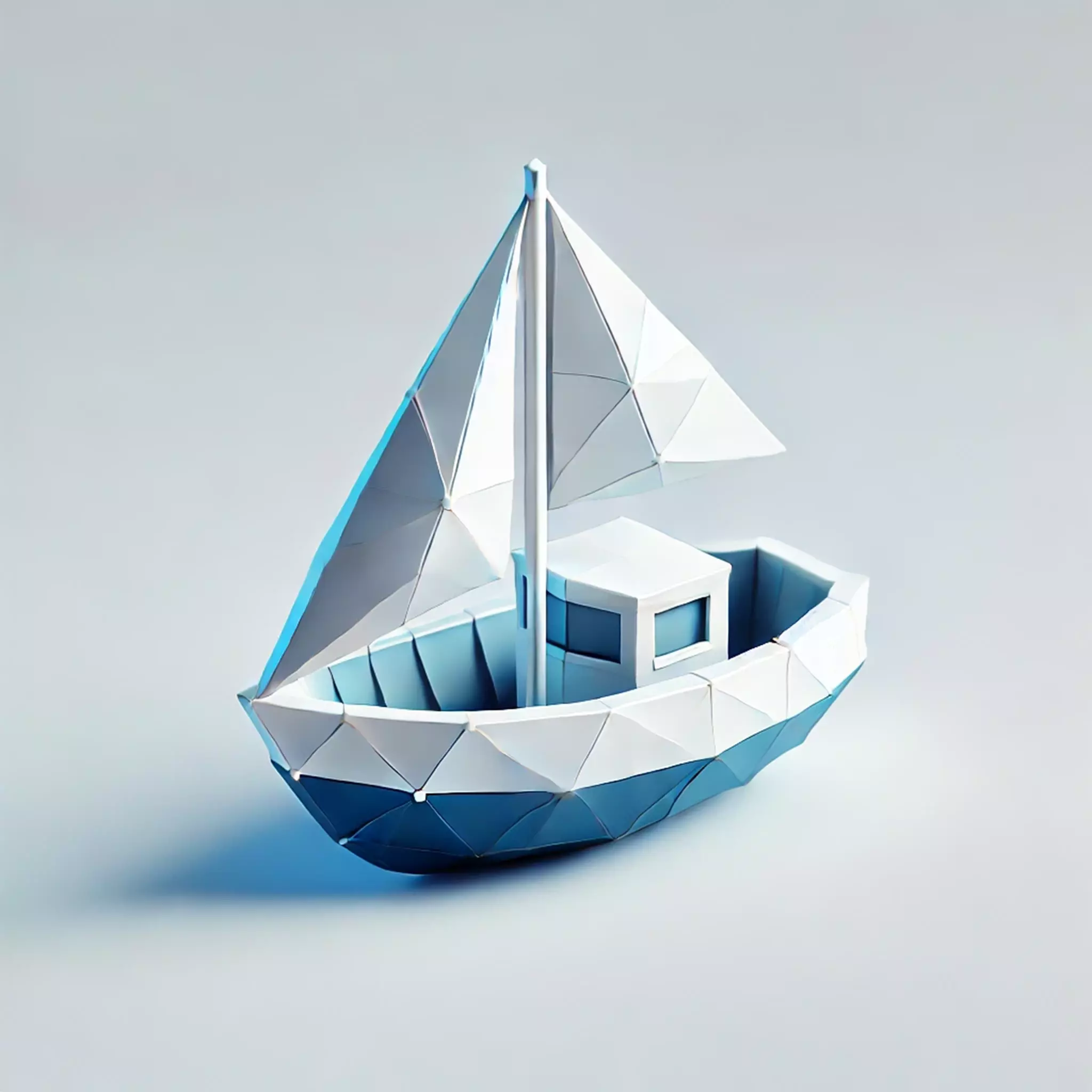 Low-Poly Boat Low-poly 3D model_0