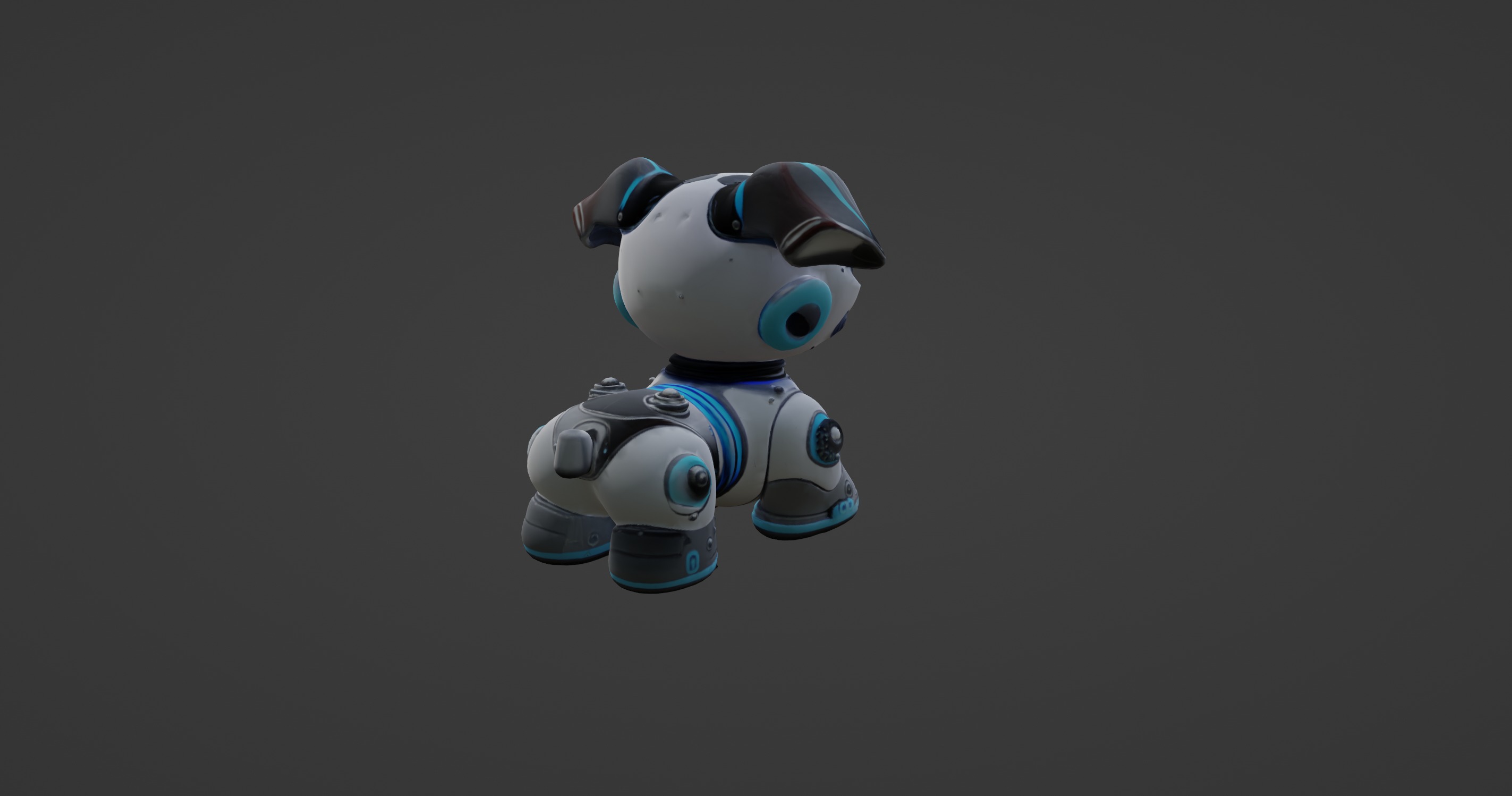 Stylized Robotic Pet Dog 3D model_7