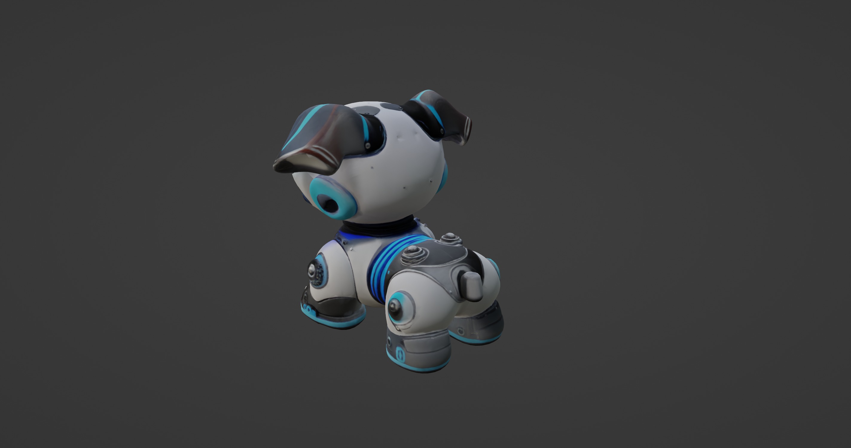 Stylized Robotic Pet Dog 3D model_8