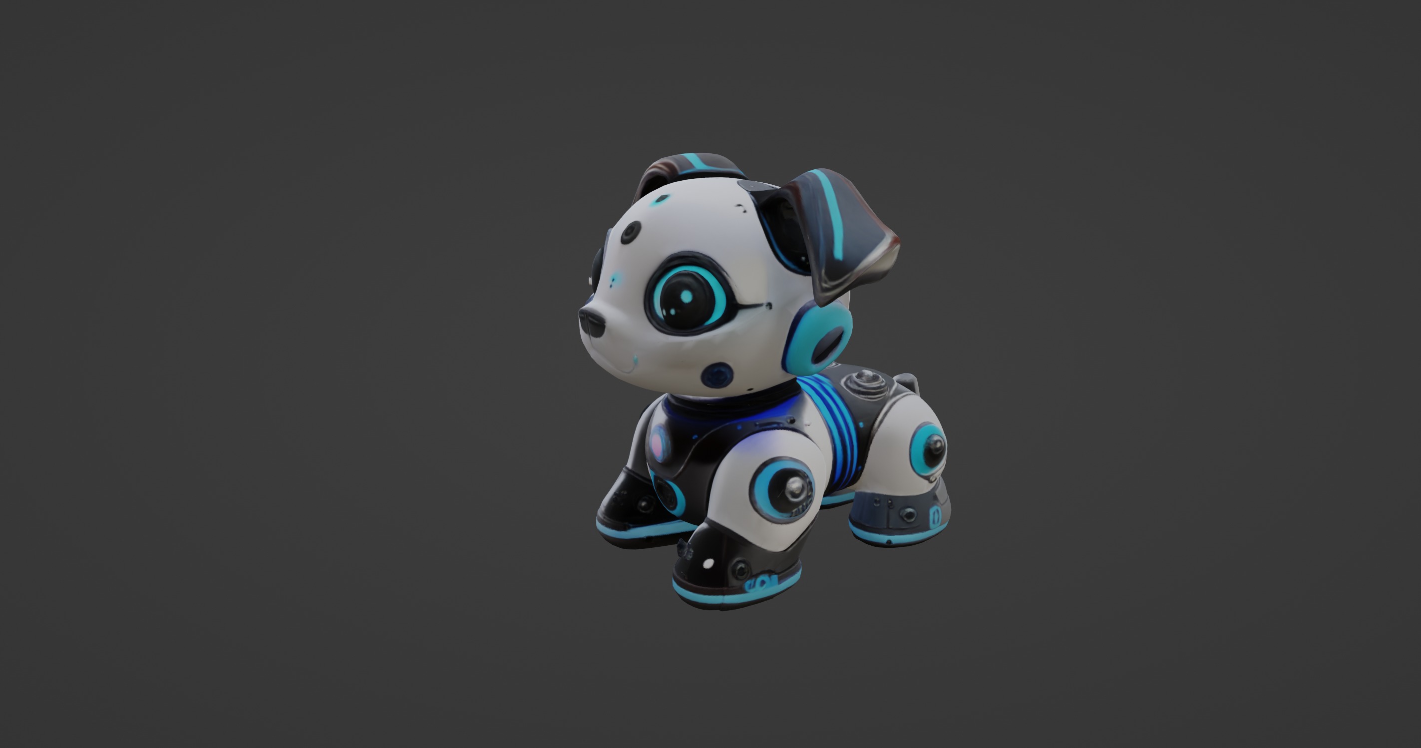 Stylized Robotic Pet Dog 3D model_9